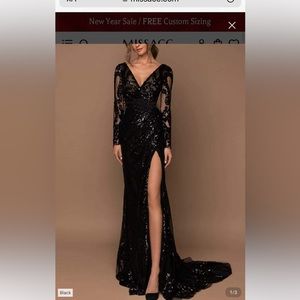 Women’s floor length black dress